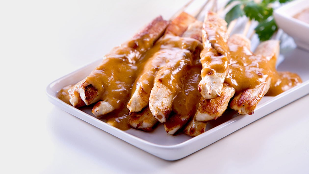 Chicken Satay Skewered with Peanut Sauce – - Recipe